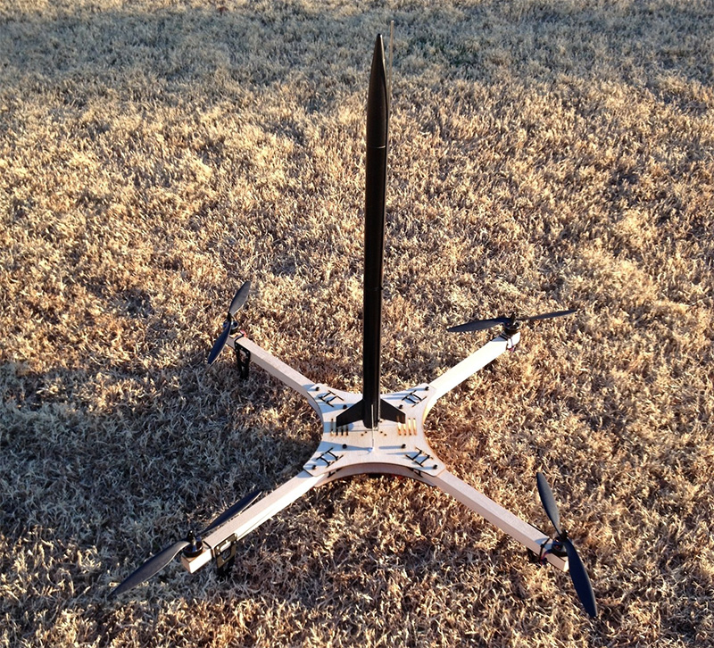 Illustration for article titled Someone Turned a Quadcopter Into a Flying Missile Launcher